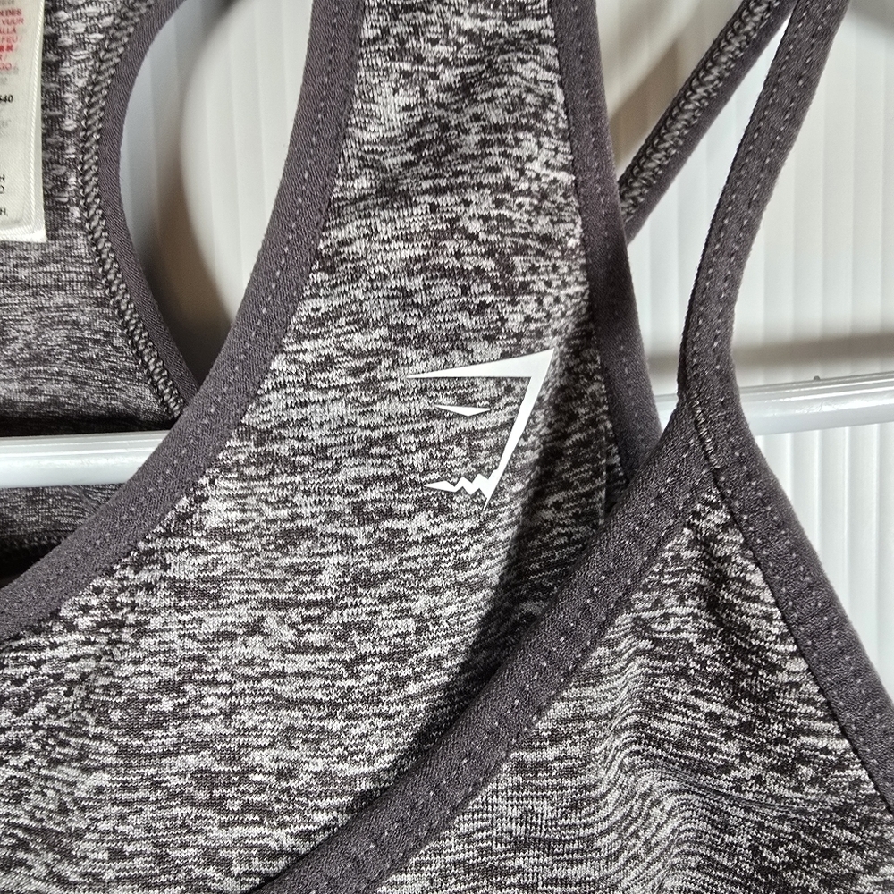 Gymshark Women's Vital Rise Smokey Gray Sports Seamless Bra Gray Marl Size Small - Picture 4 of 9